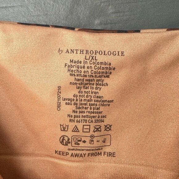 NWOT Anthropologie The Renna Seamless Square-Neck Bodysuit Brown Motif Size L/XL - Picture 3 of 7